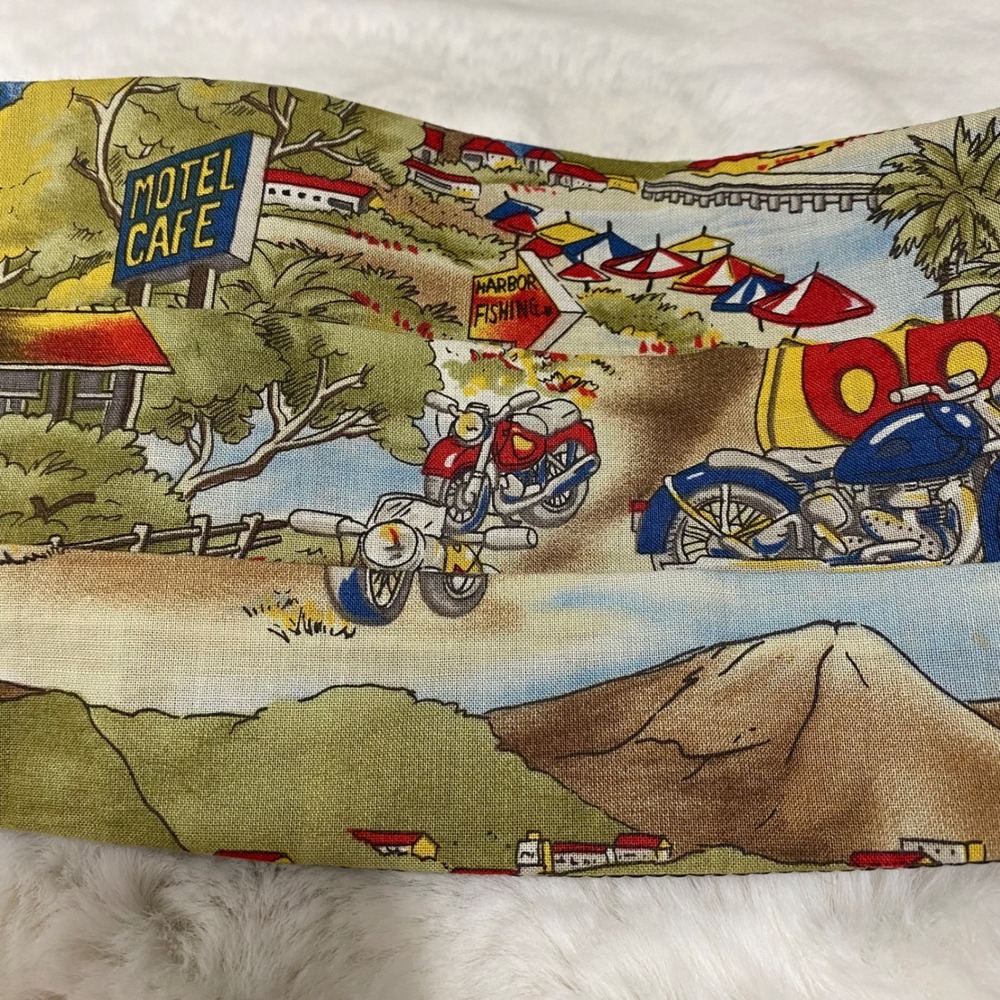 Vintage Motorcycle Route 66 / 25 Novelty Print Cummerbund Waistband Adjustable - Picture 2 of 8